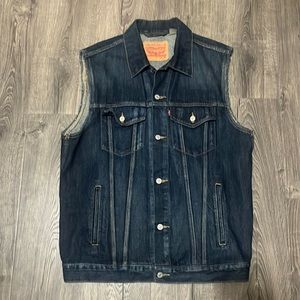 Custom Acrylic Painted “DJ SCREW” Levi’s Jean Vest XL like new